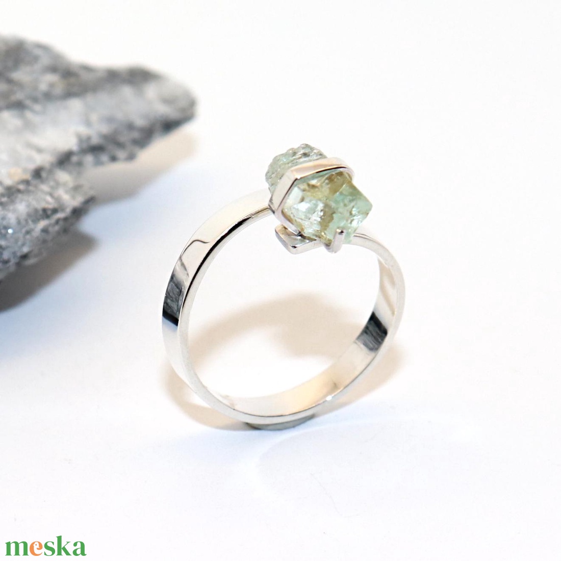 Berill, női ezüst gyűrű, 56-os méret, állítható (EGY.194) - ékszer - gyűrű - statement gyűrű - Meska.hu