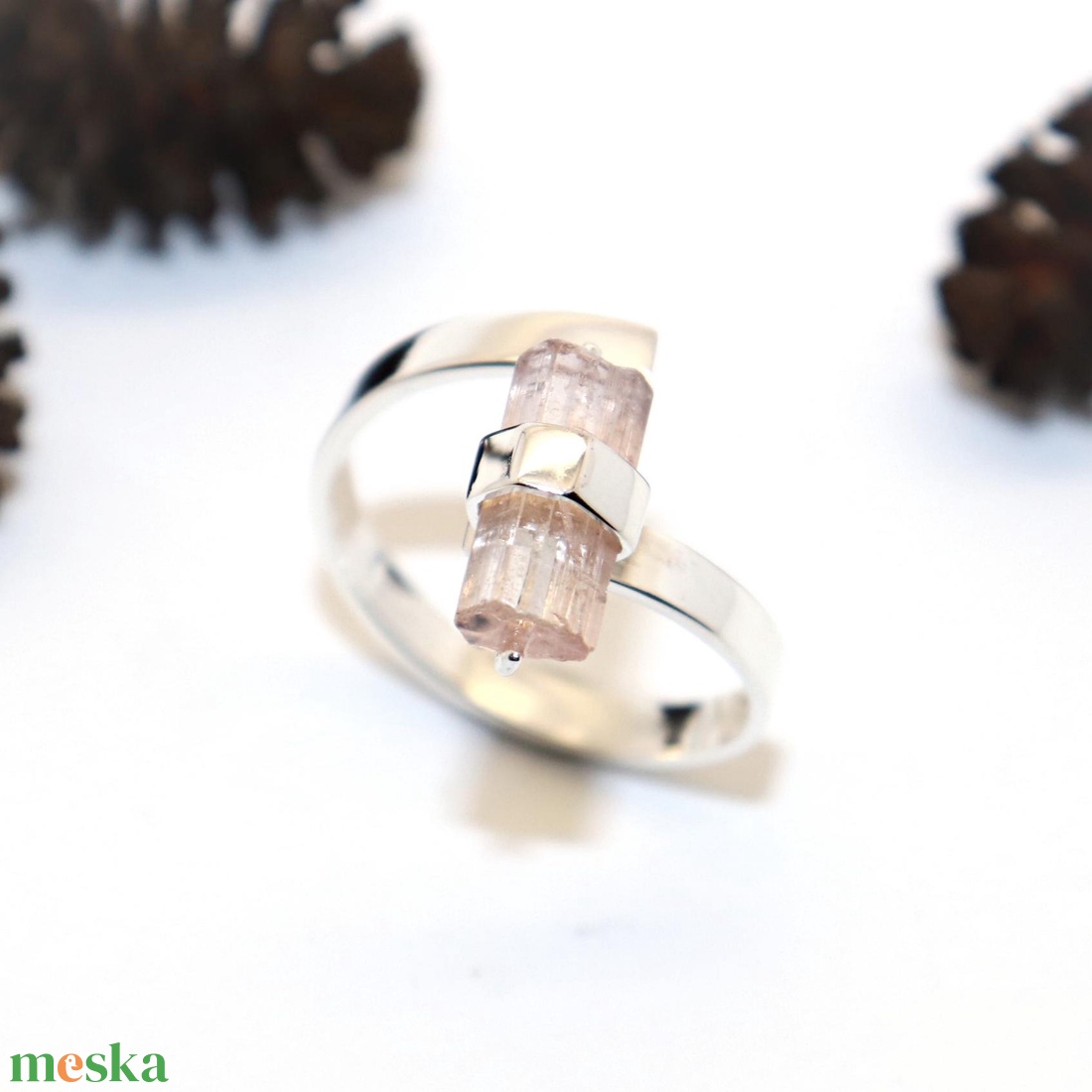 Turmalin, női ezüst gyűrű, 59-es méret, állítható (EGY.223) - ékszer - gyűrű - statement gyűrű - Meska.hu