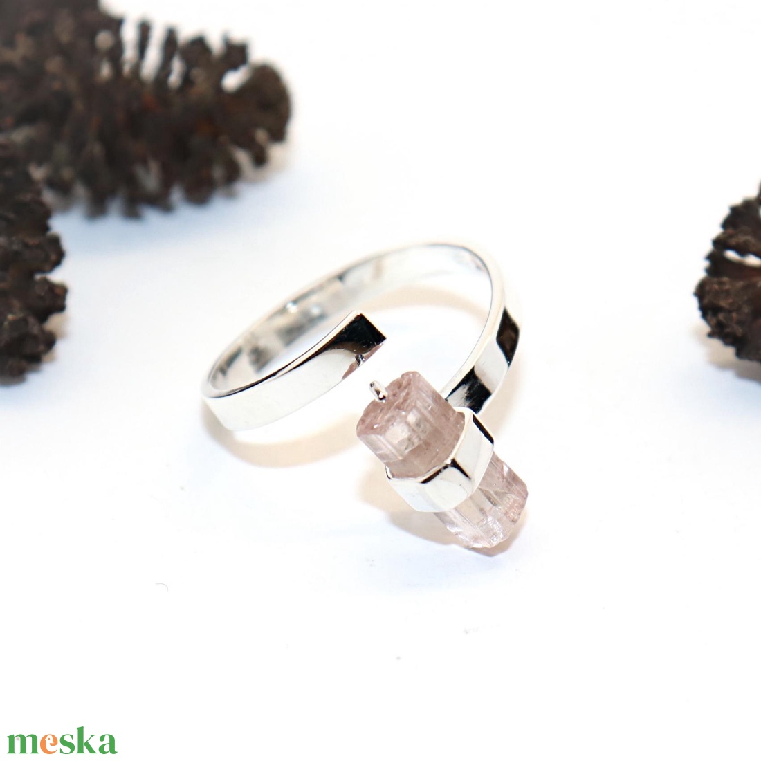 Turmalin, női ezüst gyűrű, 59-es méret, állítható (EGY.223) - ékszer - gyűrű - statement gyűrű - Meska.hu