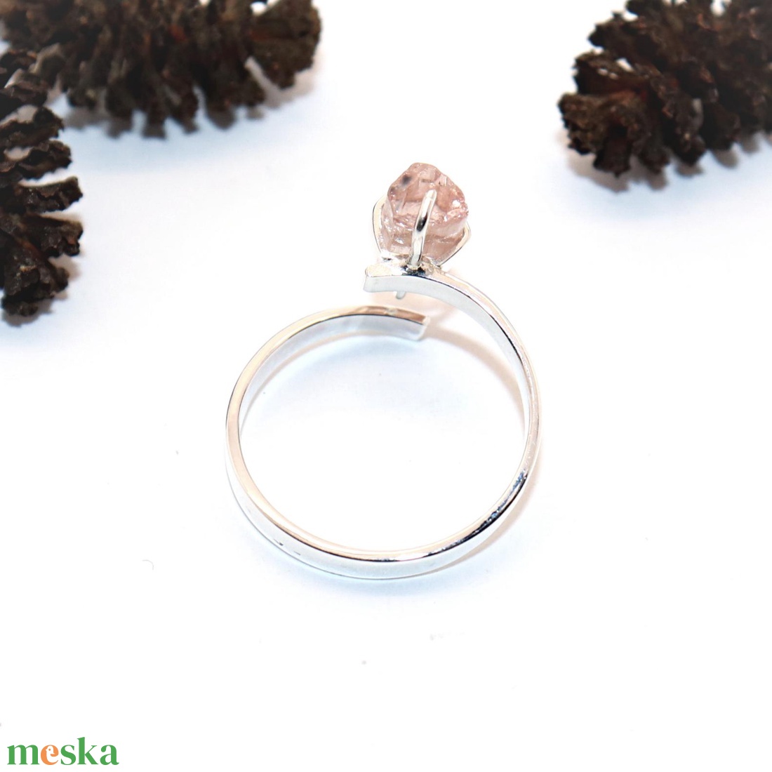 Turmalin, női ezüst gyűrű, 59-es méret, állítható (EGY.223) - ékszer - gyűrű - statement gyűrű - Meska.hu