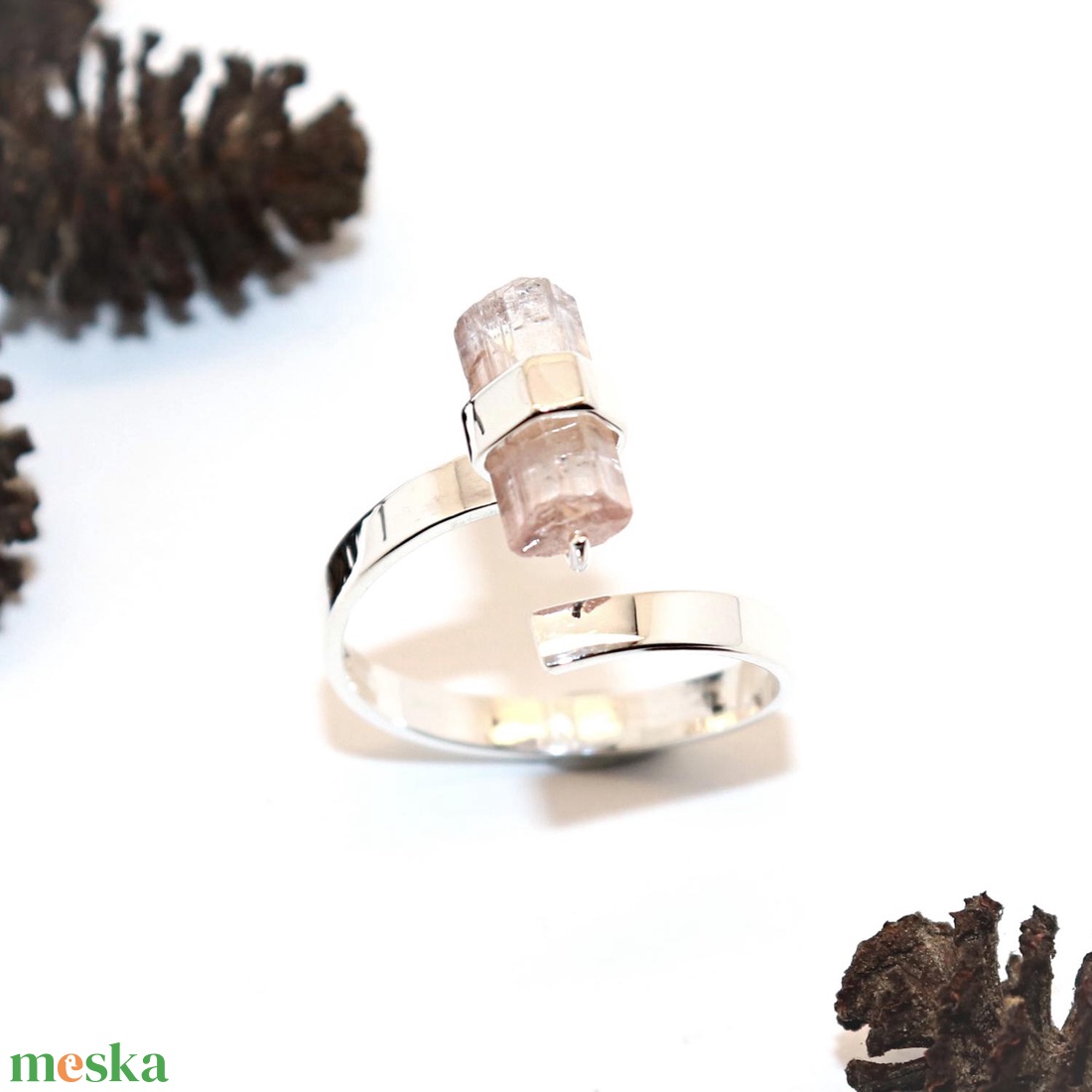 Turmalin, női ezüst gyűrű, 59-es méret, állítható (EGY.223) - ékszer - gyűrű - statement gyűrű - Meska.hu