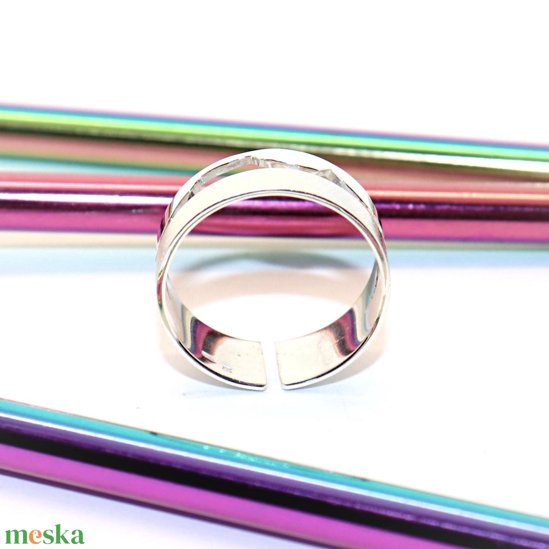 Badacsony, női vagy férfi ezüst gyűrű, 60-as méret, állítható (EGY.277) - ékszer - gyűrű - kerek gyűrű - Meska.hu