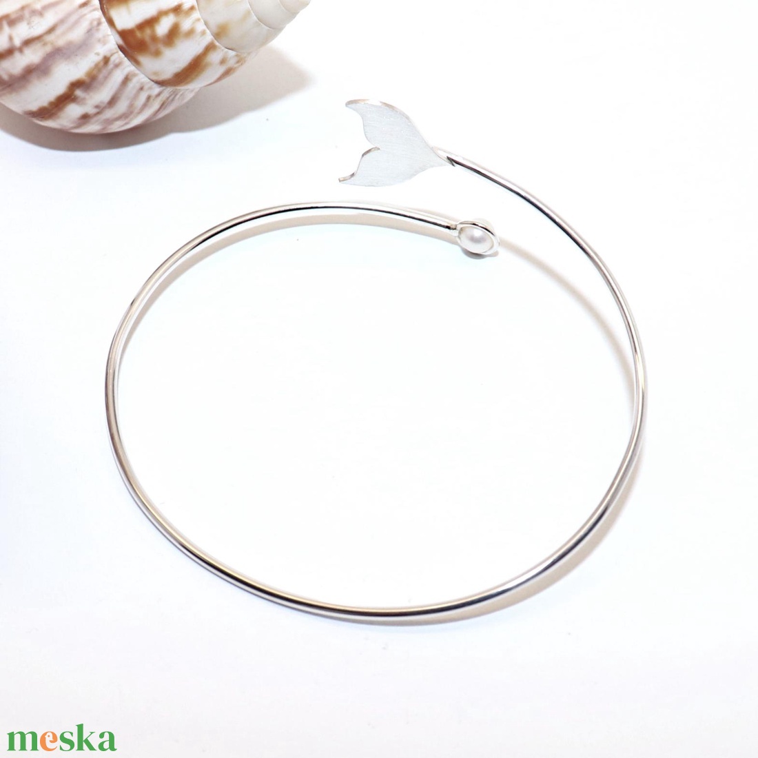 Delfin uszony, női ezüst karkötő, 19 cm, állítható (EK.034) - ékszer - karkötő - karperec - Meska.hu