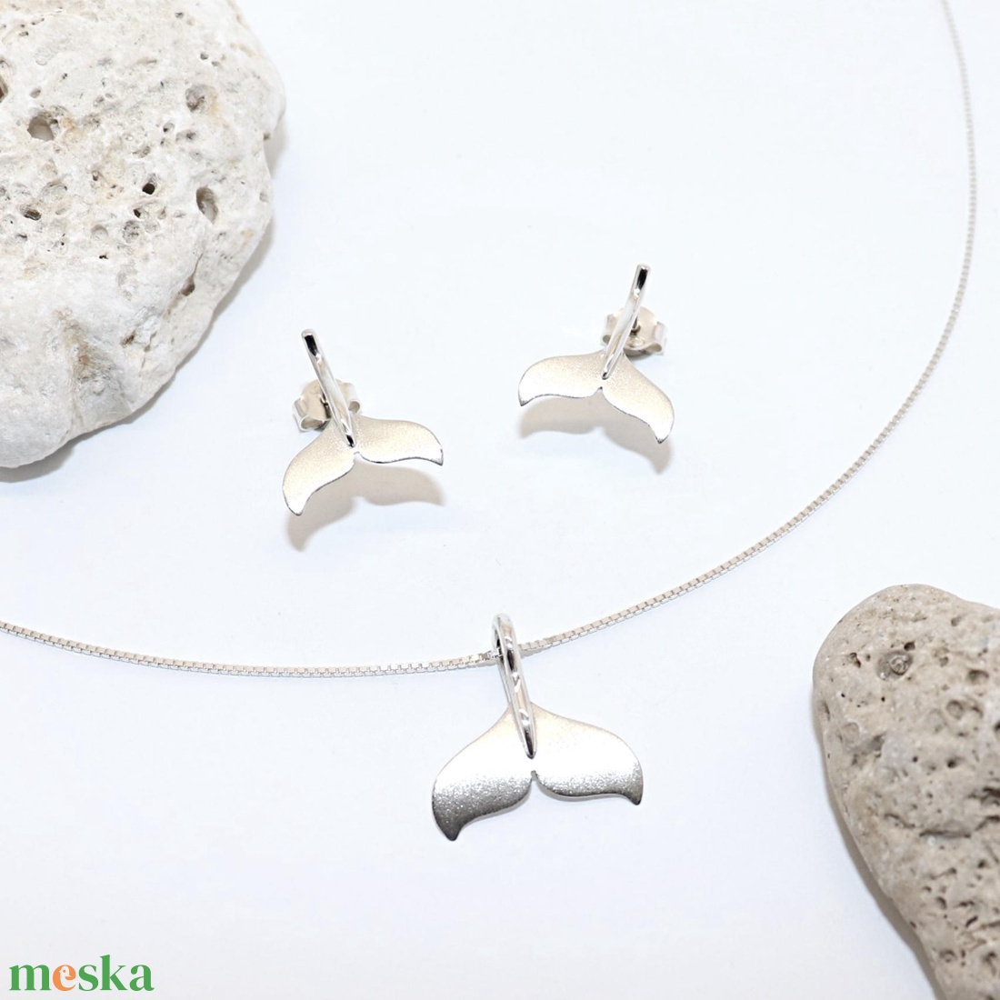 Delfin uszony, női ezüst szett (ESZ.014) - ékszer - ékszerszett - Meska.hu