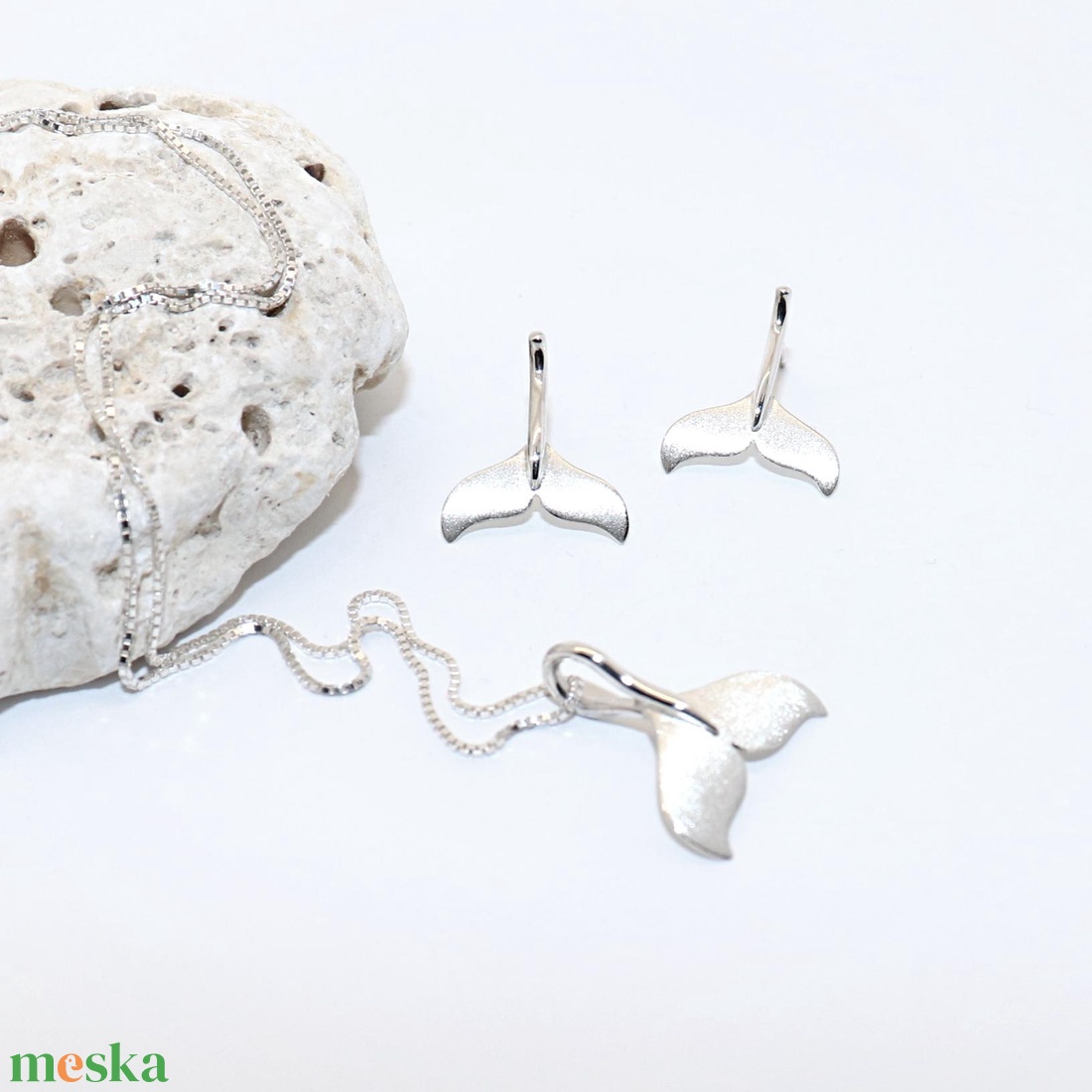 Delfin uszony, női ezüst szett (ESZ.014) - ékszer - ékszerszett - Meska.hu