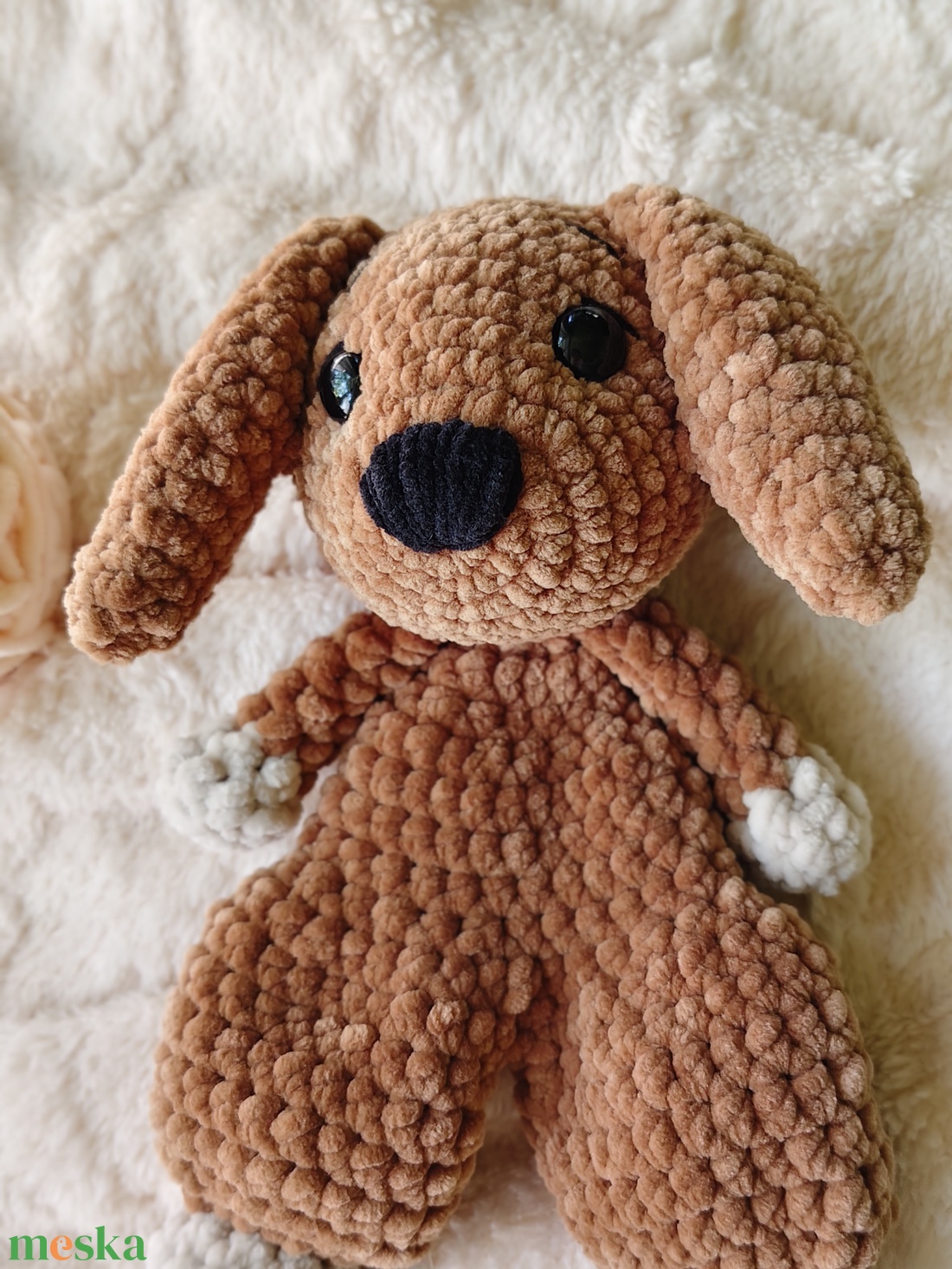 Mangó - horgolt szundipajti kutyus / puha amigurumi plüss - játék & sport - plüssállat & játékfigura - kutya - Meska.hu