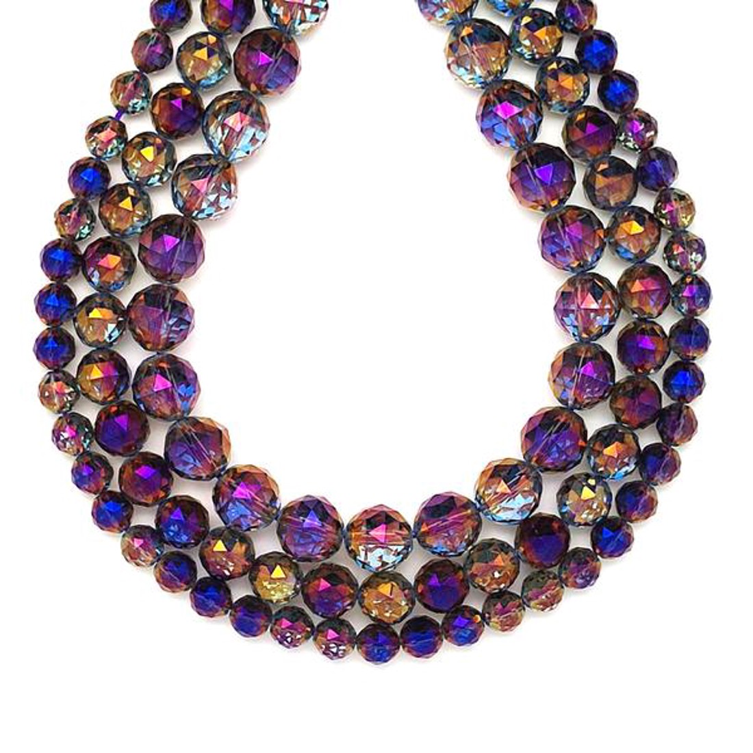 Aura kvarc fazettált háromszög lila golyó 6mm  ékszerkészítő alapanyag (füzér) - kellékek & szerszámok - ásvány alapanyag - ásványfüzér - Meska.hu