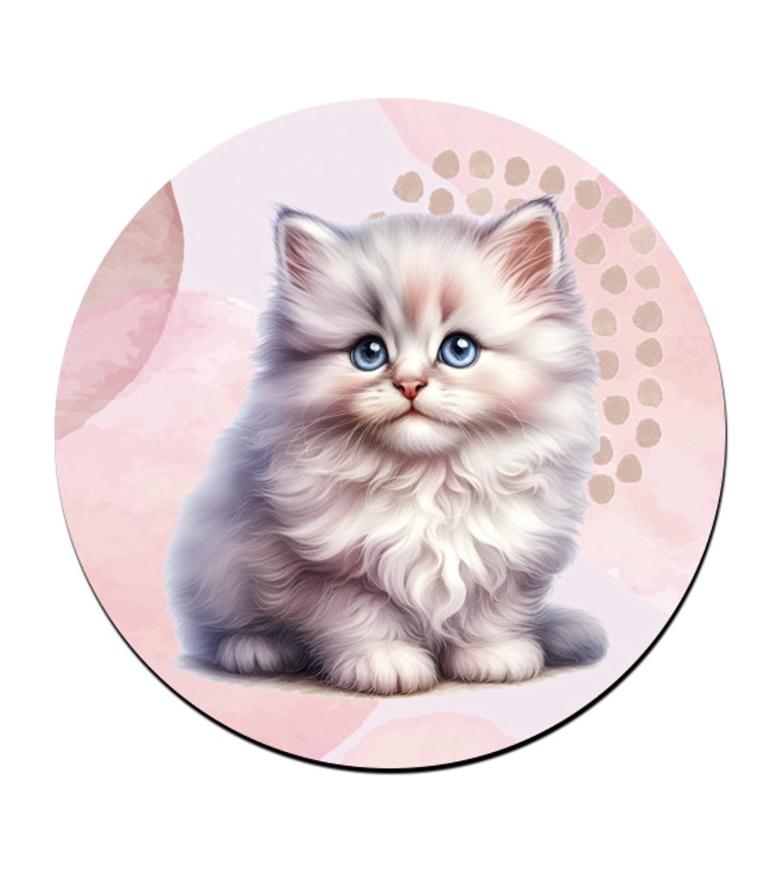 Fehér hosszúszőrű cuki cicus mintás bögre alátét -  - Meska.hu