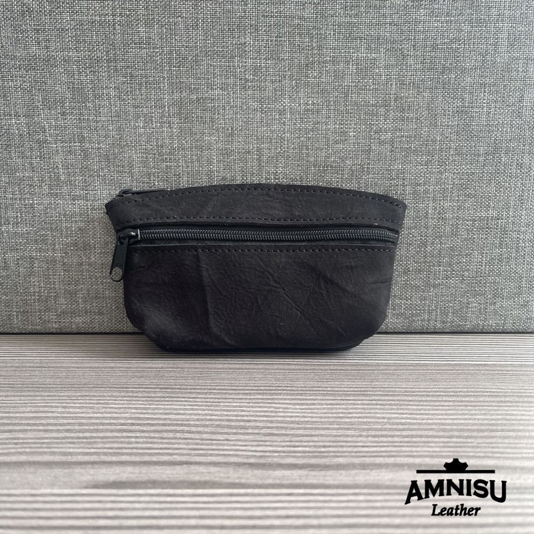 Gyűrt fekete kettő cipzáras kulcstartó B8019 - táska & tok - kulcstartó & táskadísz - kulcstartó - Meska.hu