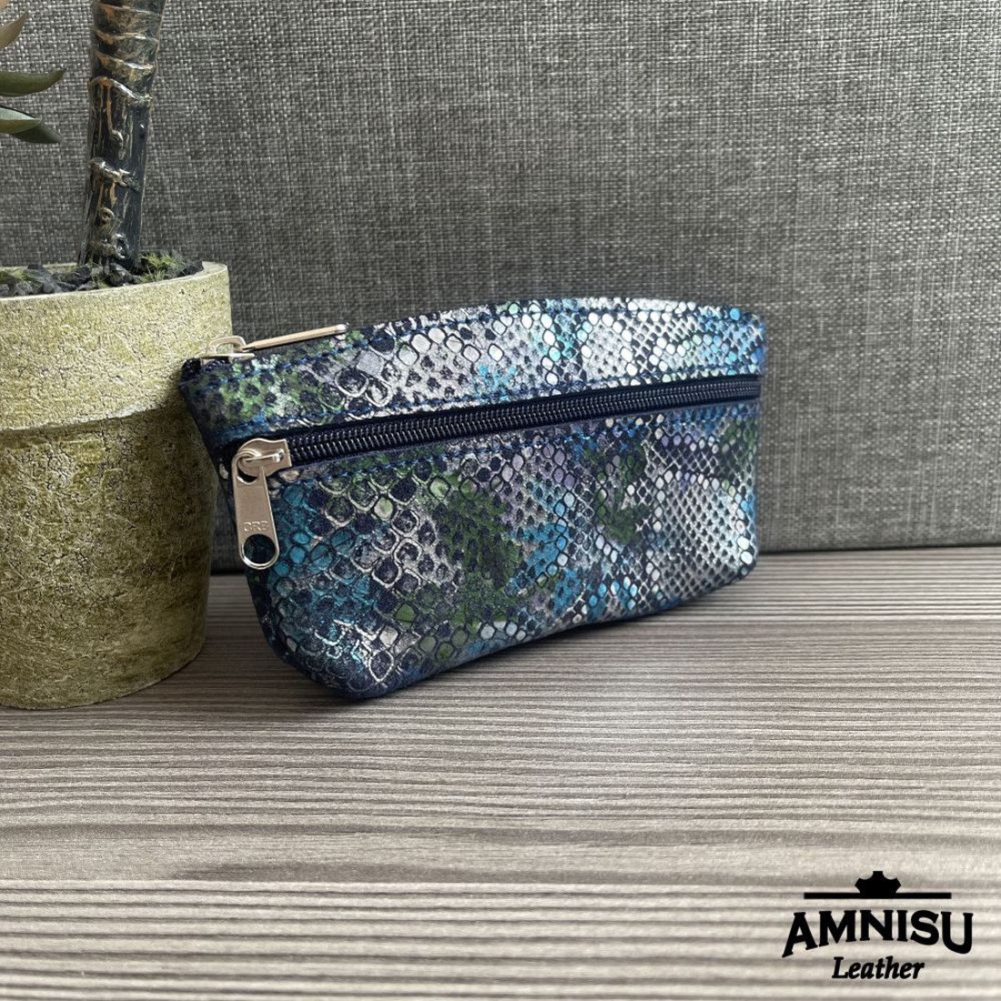 Sötétkék kígyómintás kettő cipzáras kulcstartó - LIMITÁLT B6010 - táska & tok - kulcstartó & táskadísz - kulcstartó - Meska.hu