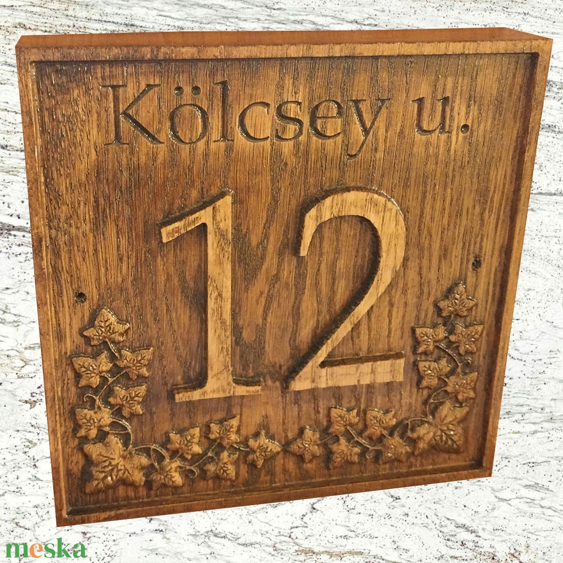 házszámtábla fából faragva borostyán mintával - otthon & életmód - ház & kert - házszám - Meska.hu házszámtábla fából faragva borostyán mintával - otthon & életmód - ház & kert - házszám - Meska.hu