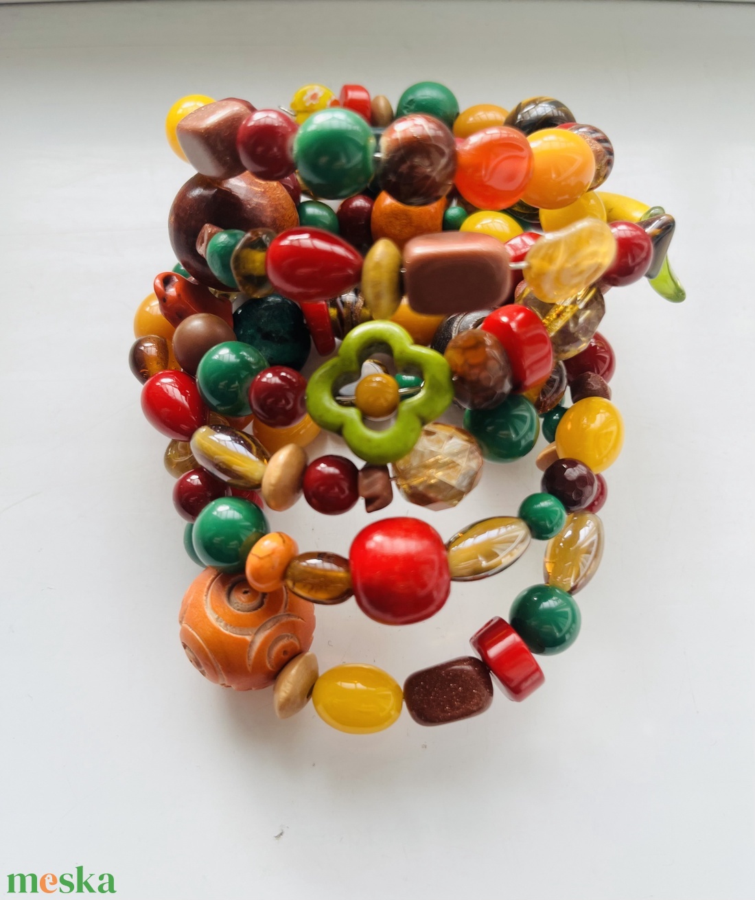 Évszakok kollekció: ŐSZ karkötő ásványokkal - ékszer - karkötő - gyöngyös karkötő - Meska.hu