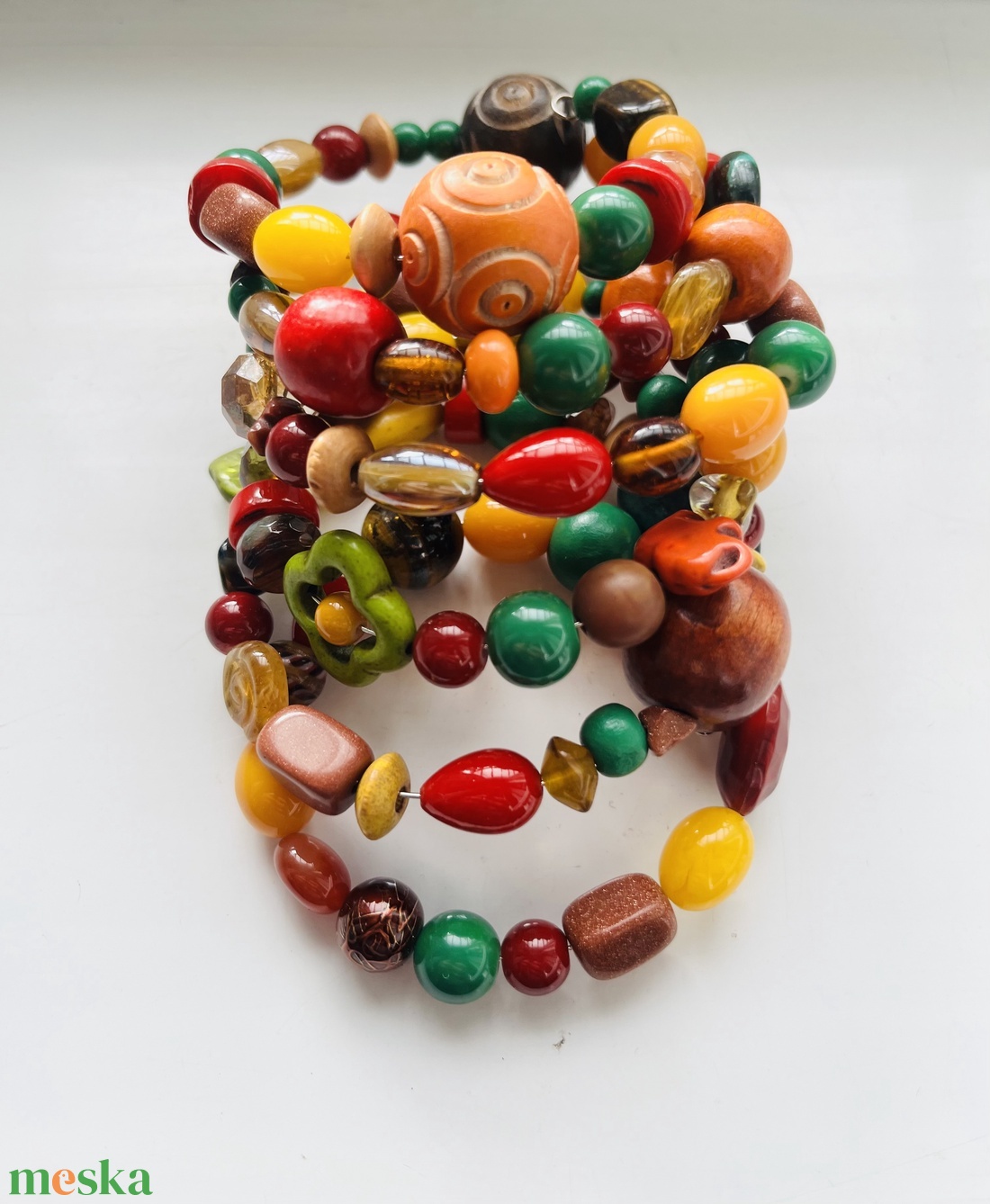 Évszakok kollekció: ŐSZ karkötő ásványokkal - ékszer - karkötő - gyöngyös karkötő - Meska.hu