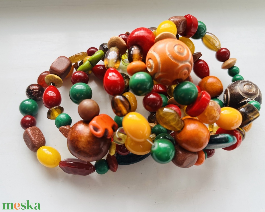 Évszakok kollekció: ŐSZ karkötő ásványokkal - ékszer - karkötő - gyöngyös karkötő - Meska.hu