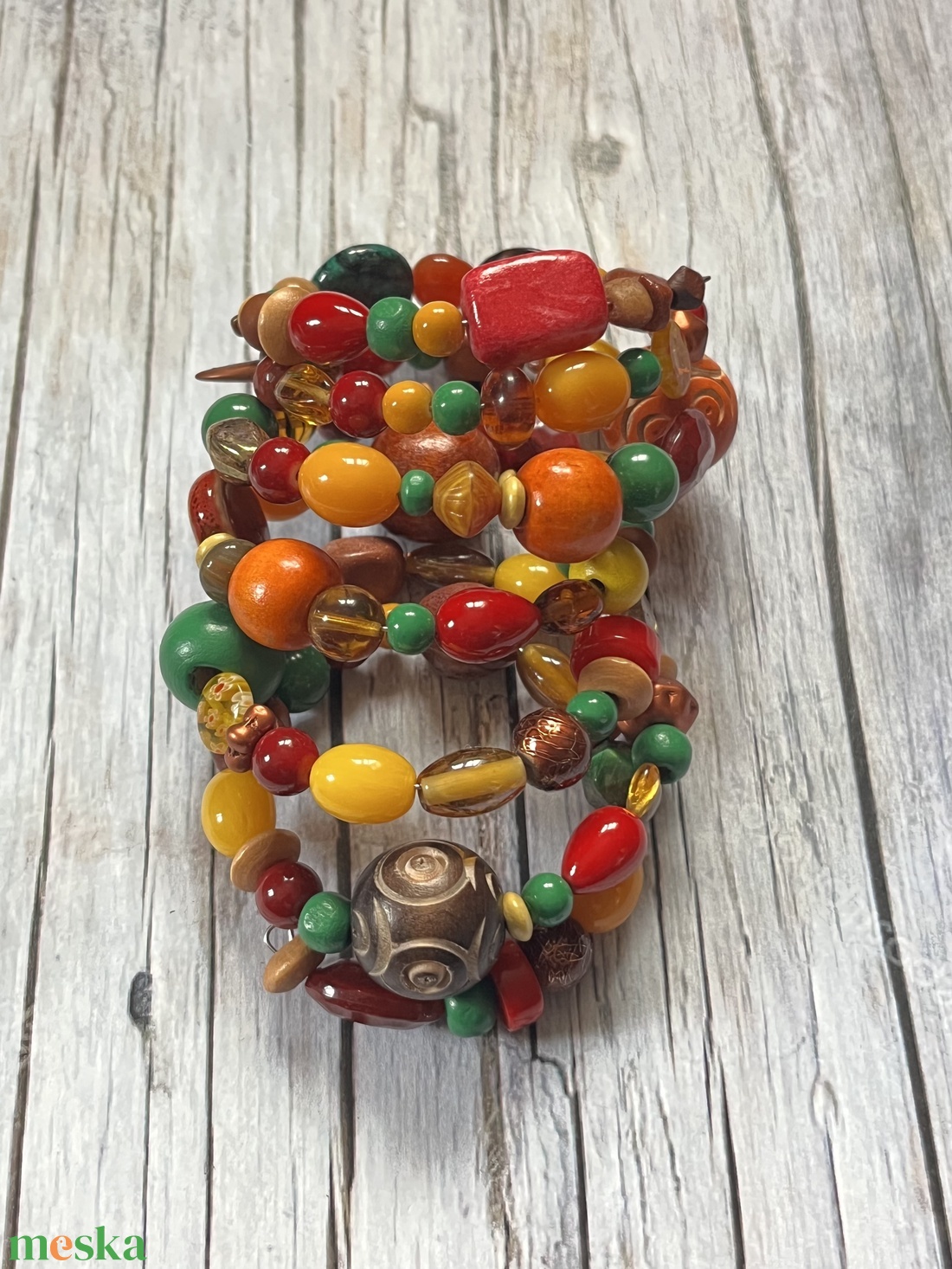 Évszakok kollekció: ŐSZ karkötő ásványokkal - ékszer - karkötő - gyöngyös karkötő - Meska.hu