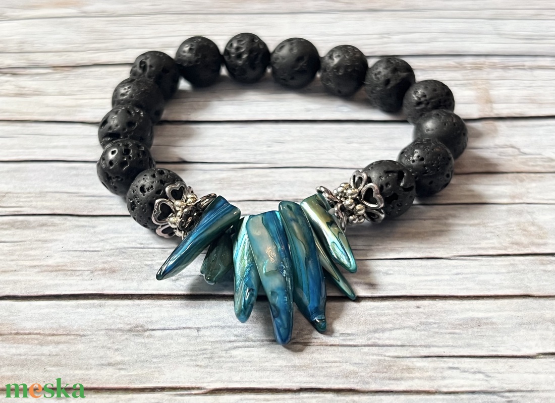 Víz karkötő - ékszer - karkötő - gyöngyös karkötő - Meska.hu