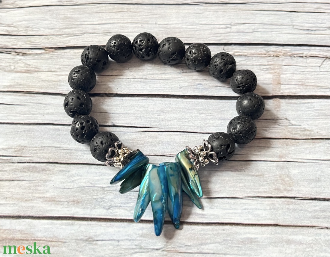 Víz karkötő - ékszer - karkötő - gyöngyös karkötő - Meska.hu
