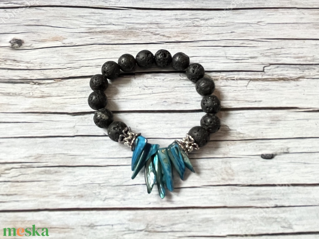 Víz karkötő - ékszer - karkötő - gyöngyös karkötő - Meska.hu