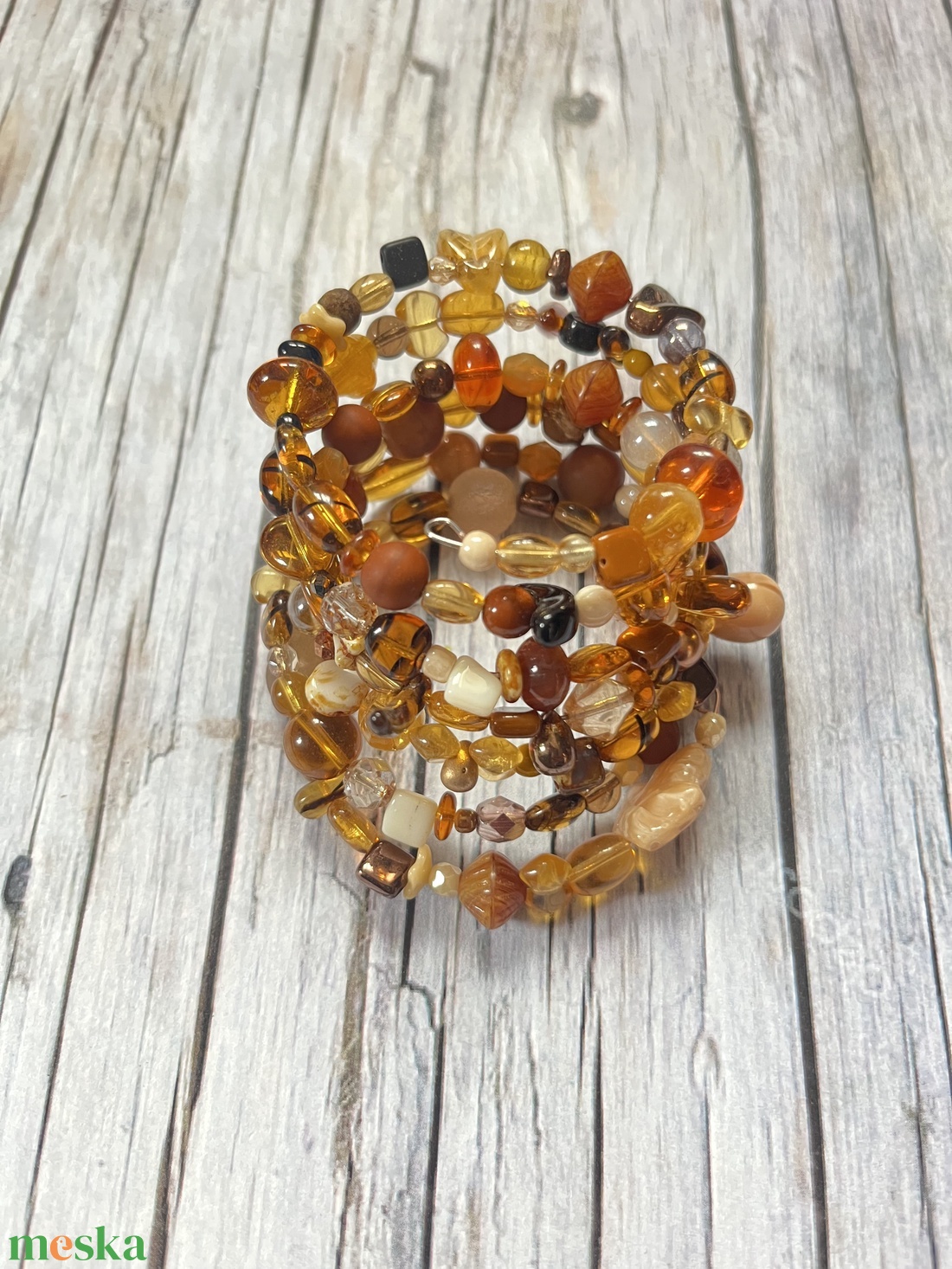 Bronz játékosság karkötő - ékszer - karkötő - memóriadrótos karkötő - Meska.hu