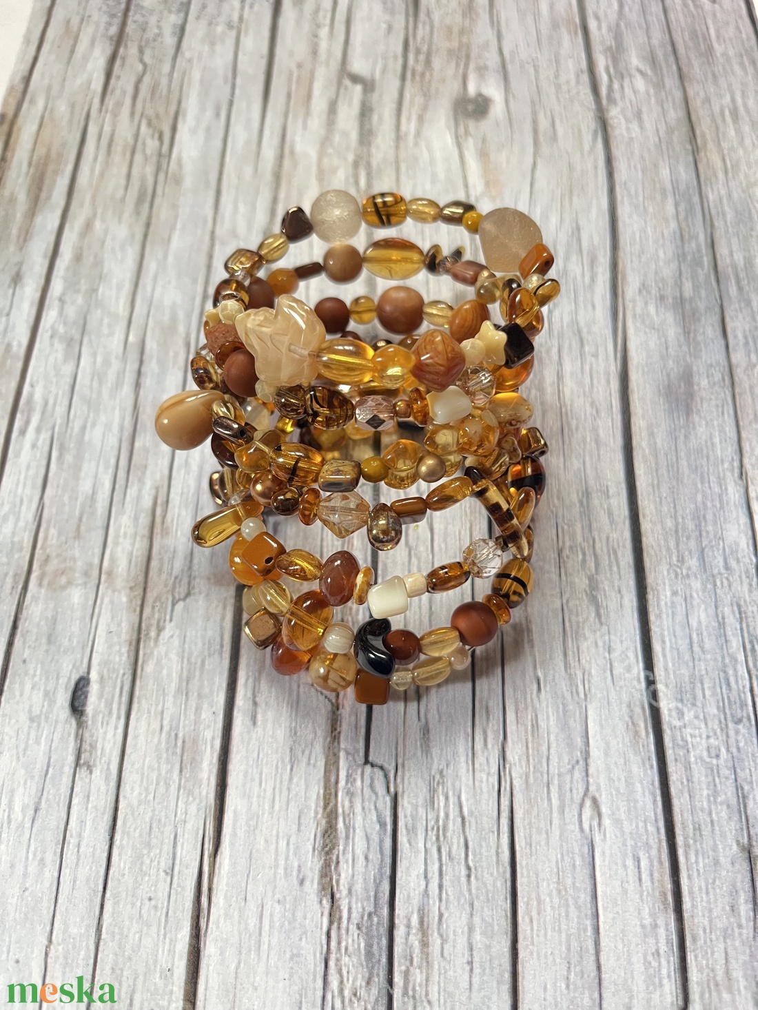 Bronz játékosság karkötő - ékszer - karkötő - memóriadrótos karkötő - Meska.hu