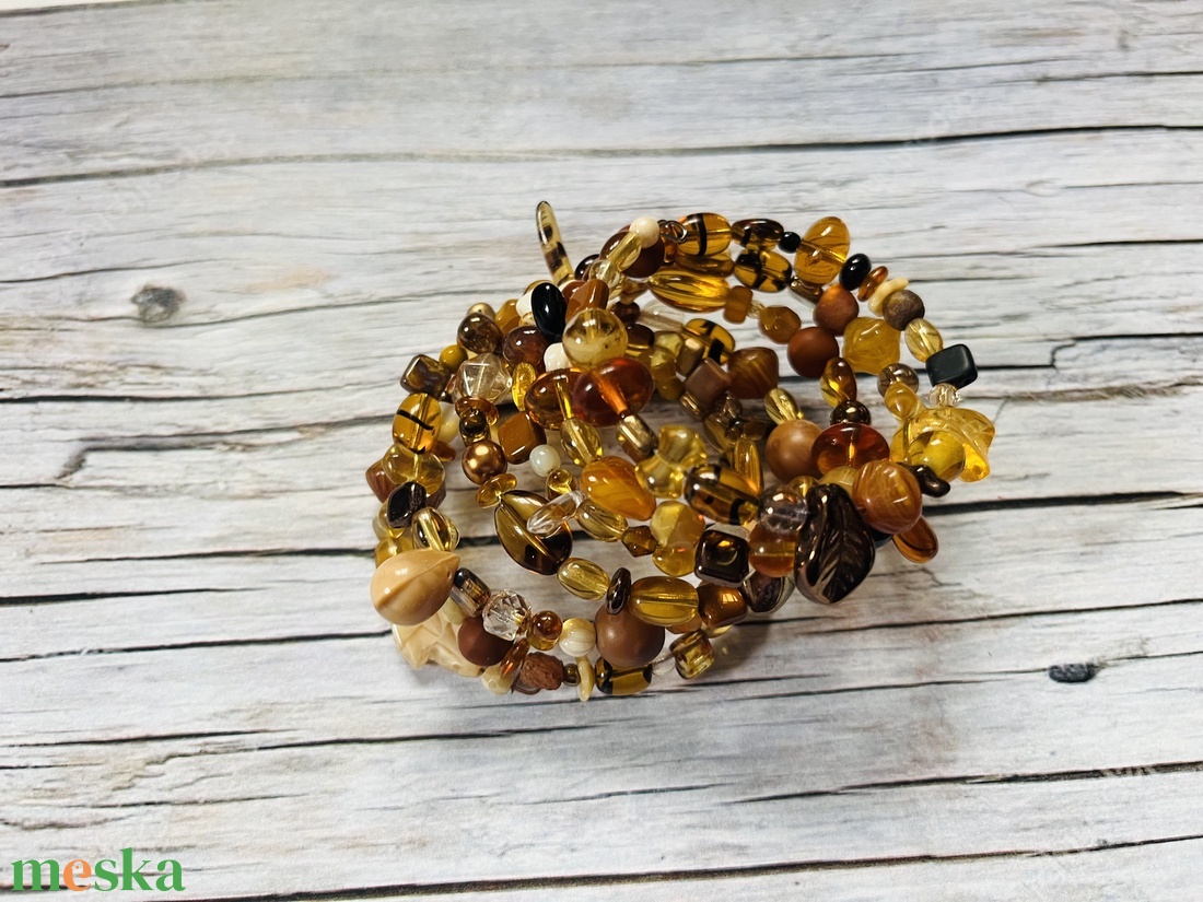 Bronz játékosság karkötő - ékszer - karkötő - memóriadrótos karkötő - Meska.hu