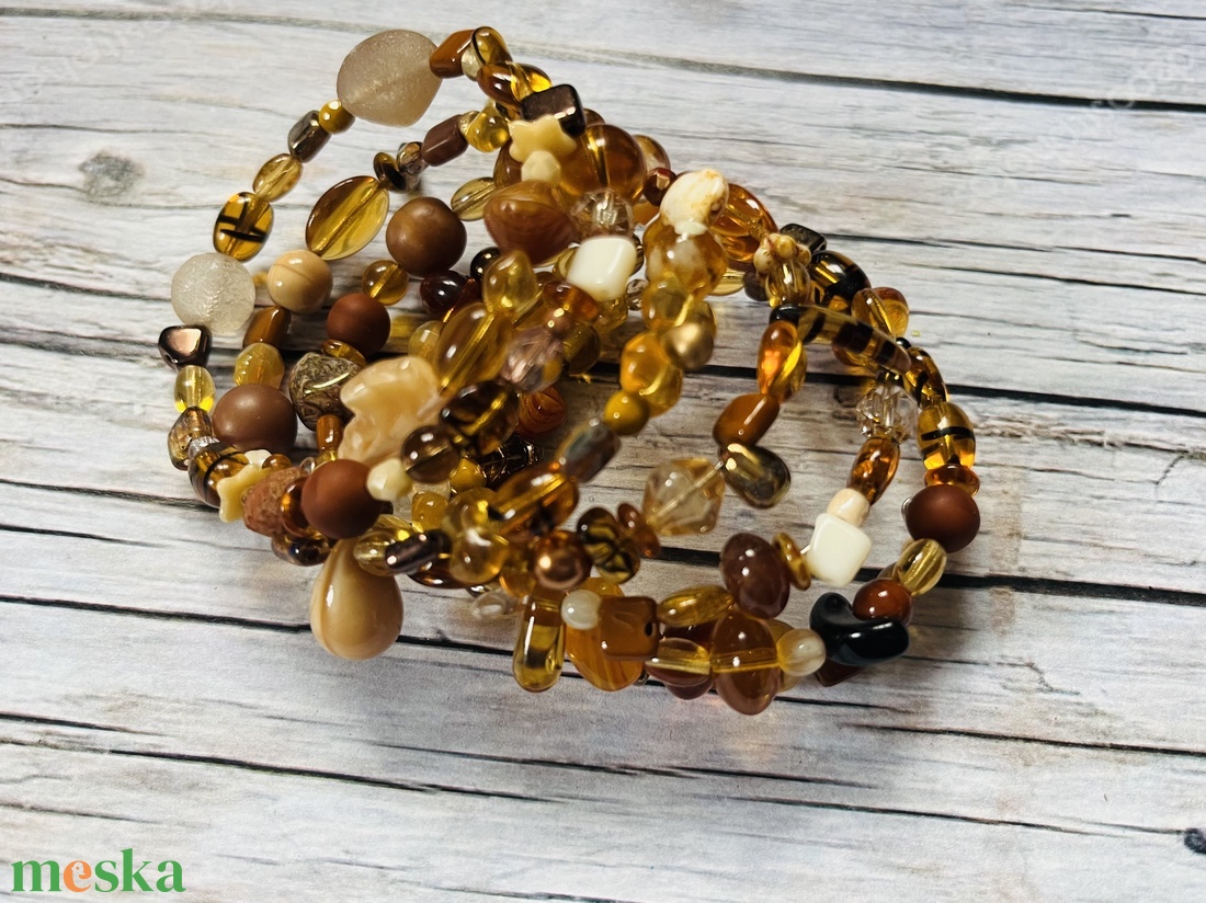 Bronz játékosság karkötő - ékszer - karkötő - memóriadrótos karkötő - Meska.hu