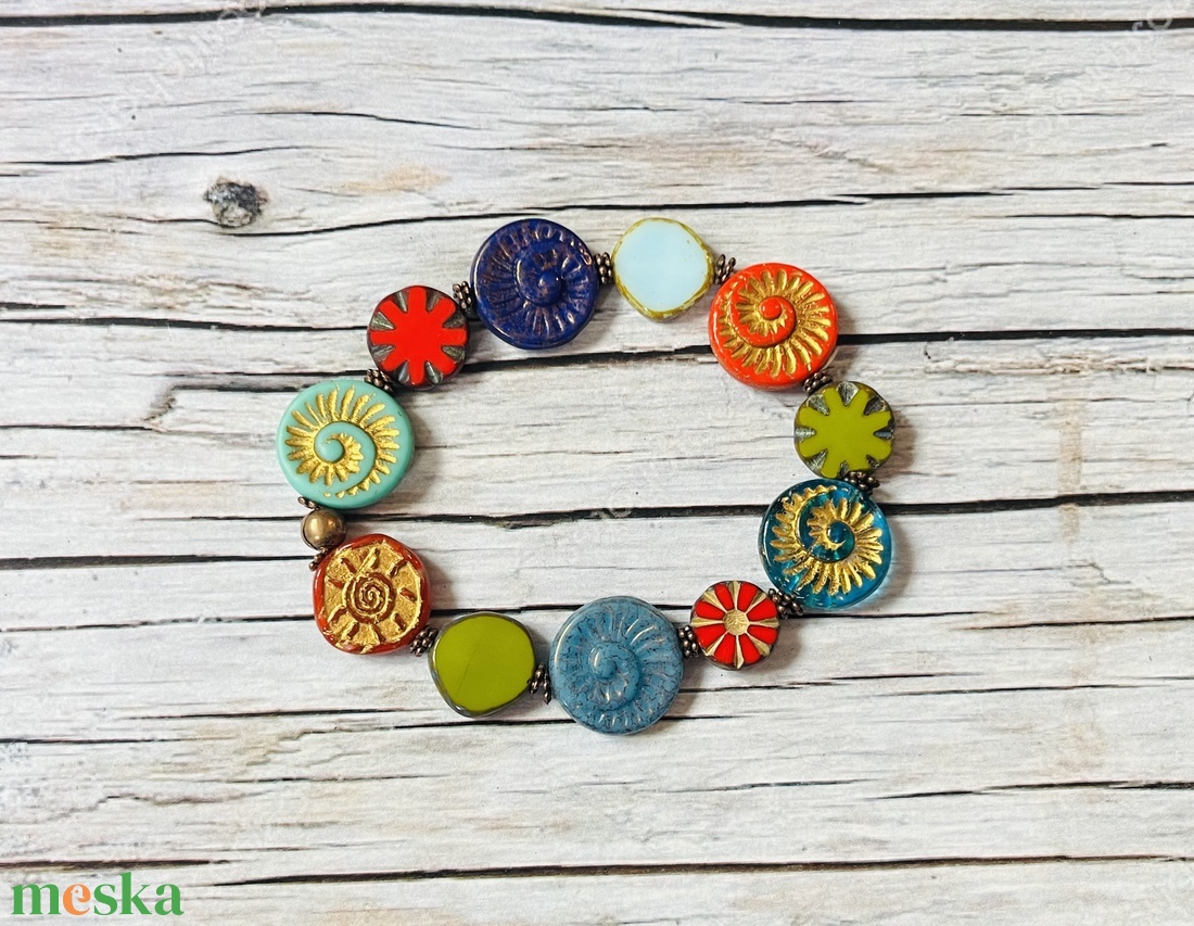 Hippi szerelem karkötő - ékszer - karkötő - gyöngyös karkötő - Meska.hu