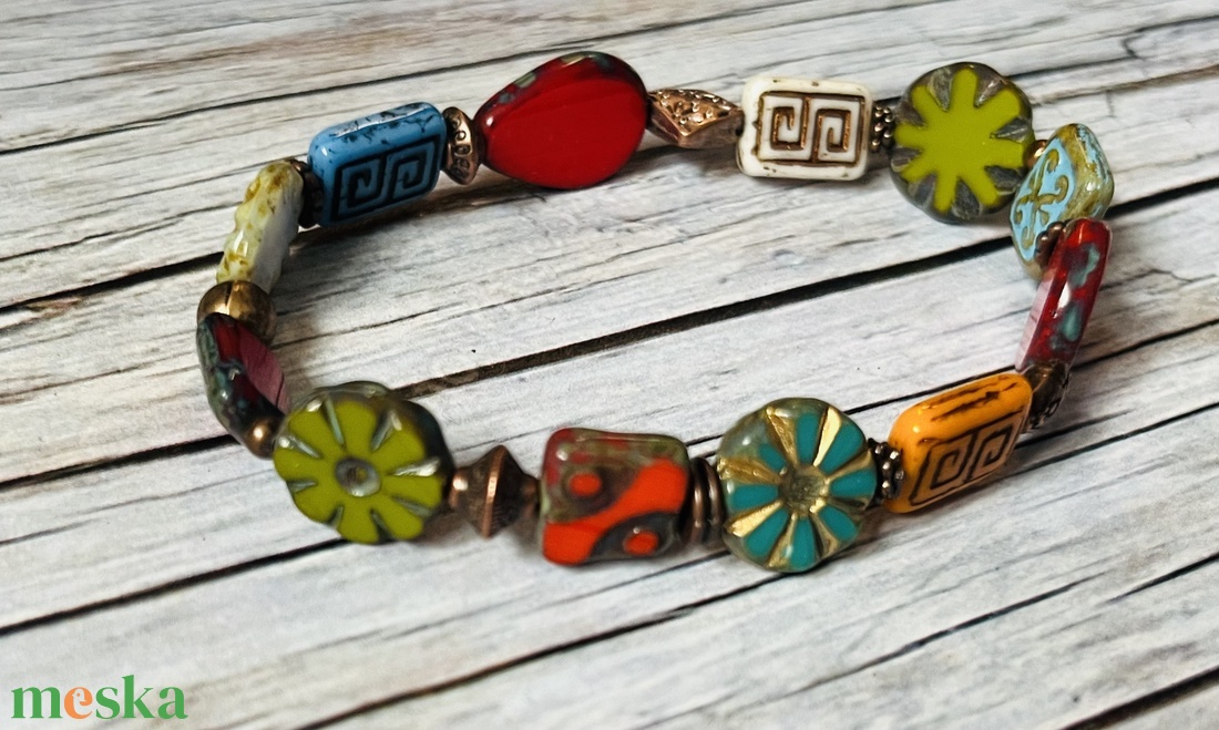 Provence-i romantika karkötő - ékszer - karkötő - gyöngyös karkötő - Meska.hu