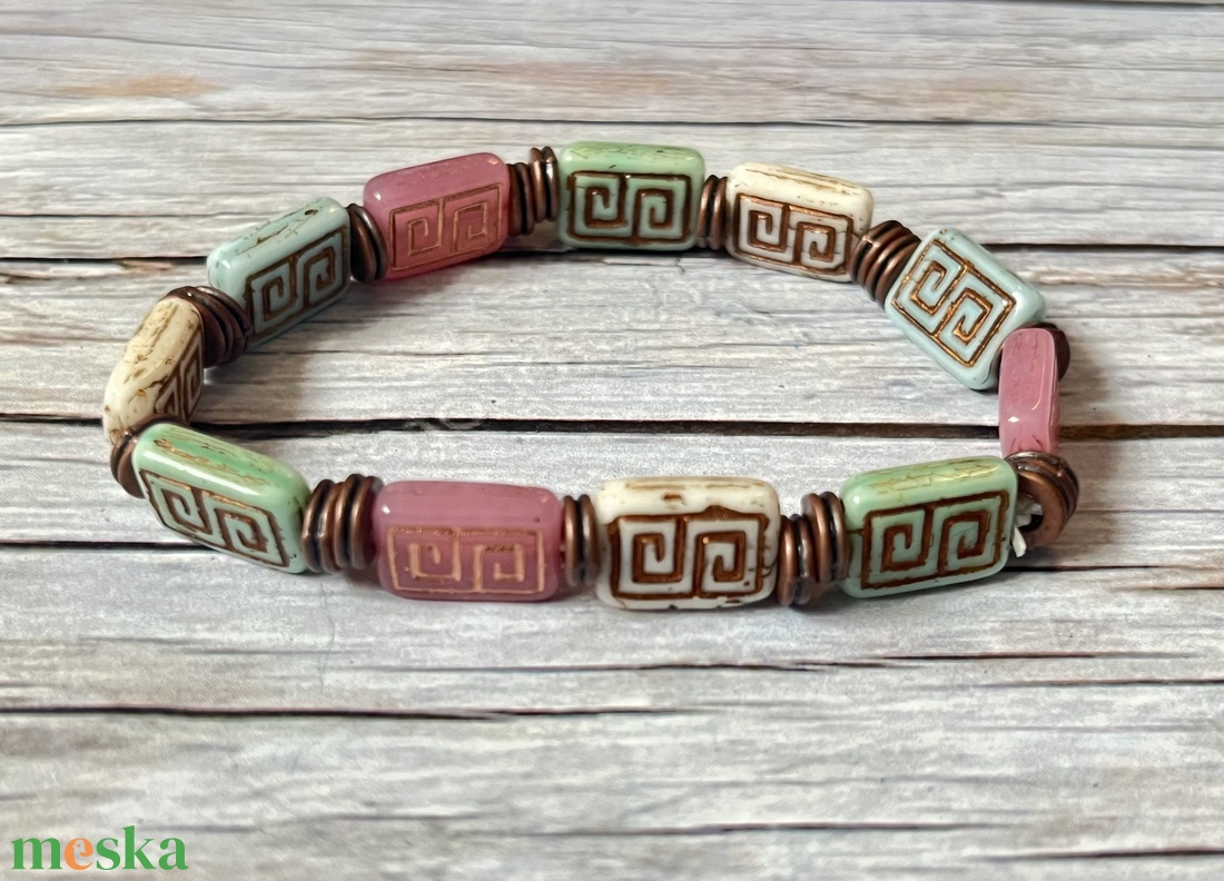 Pasztella romantika karkötő - ékszer - karkötő - gyöngyös karkötő - Meska.hu