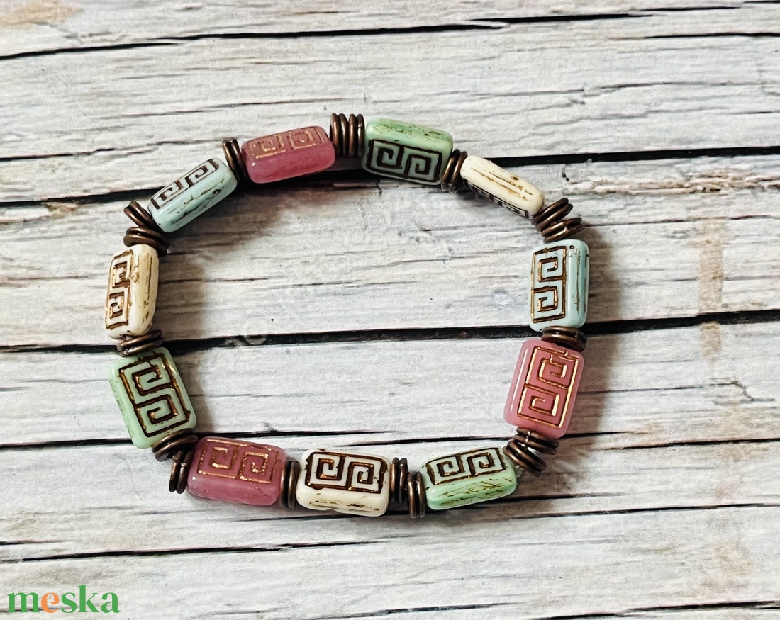 Pasztella romantika karkötő - ékszer - karkötő - gyöngyös karkötő - Meska.hu