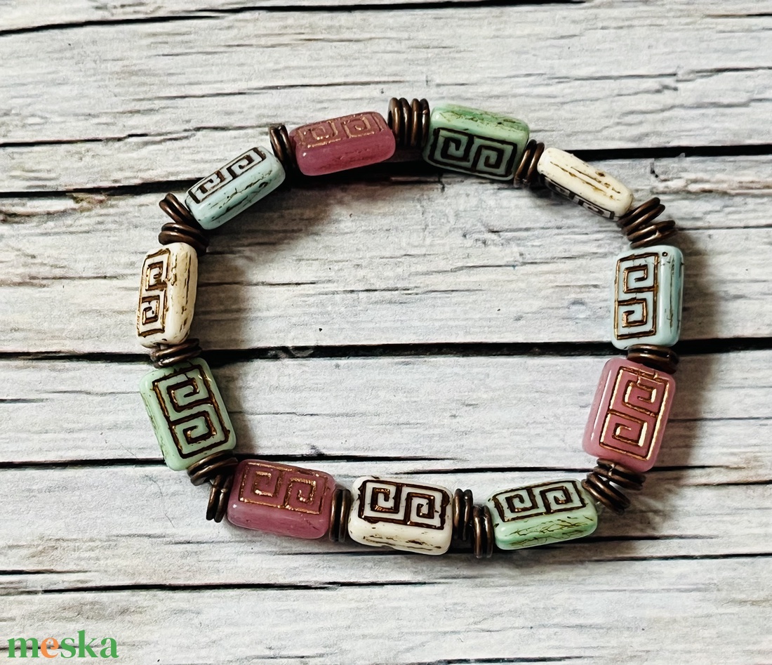 Pasztella romantika karkötő - ékszer - karkötő - gyöngyös karkötő - Meska.hu