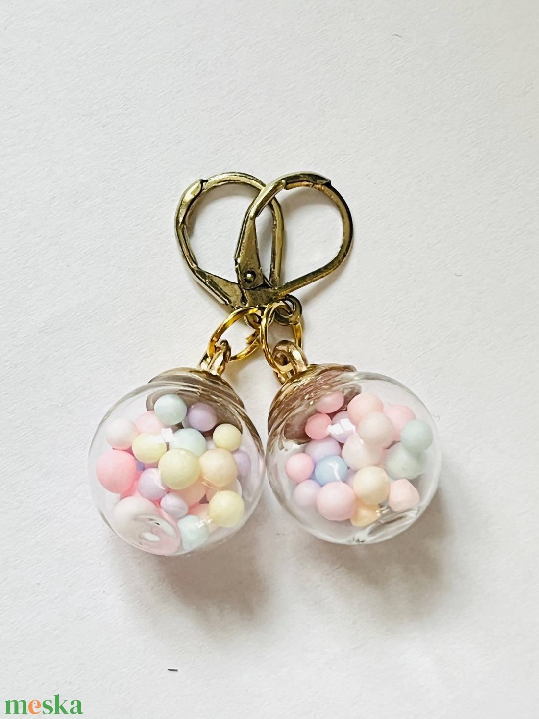 Cukorka francia kapcsos fülbevaló - ékszer - fülbevaló - lógó fülbevaló - Meska.hu