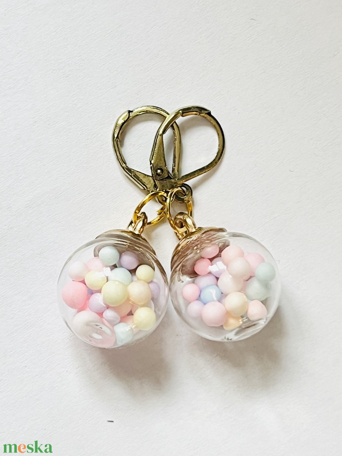 Cukorka francia kapcsos fülbevaló - ékszer - fülbevaló - lógó fülbevaló - Meska.hu