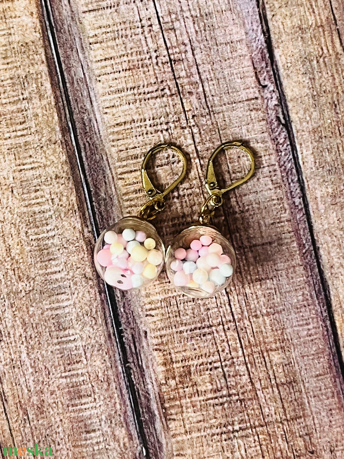 Cukorka francia kapcsos fülbevaló - ékszer - fülbevaló - lógó fülbevaló - Meska.hu