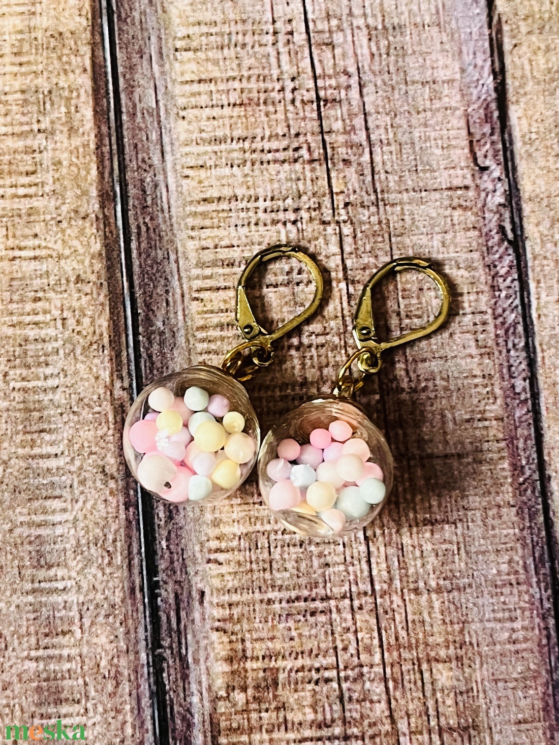 Cukorka francia kapcsos fülbevaló - ékszer - fülbevaló - lógó fülbevaló - Meska.hu