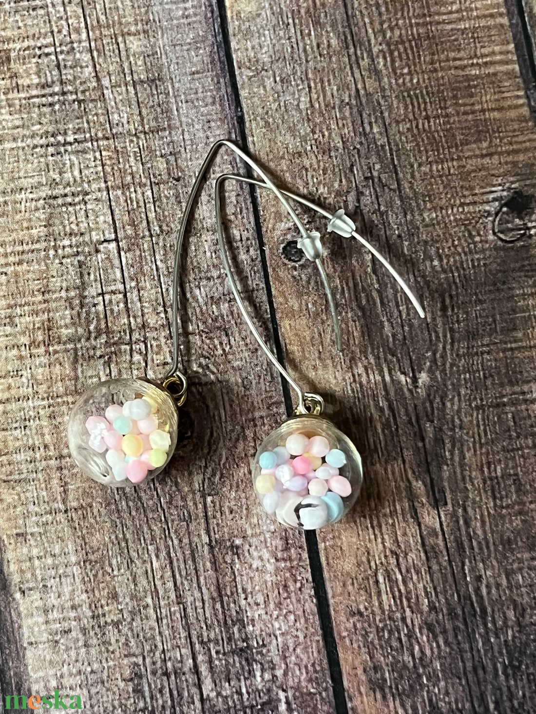 Cukorka nagyméretű fülbevaló - ékszer - fülbevaló - lógó fülbevaló - Meska.hu