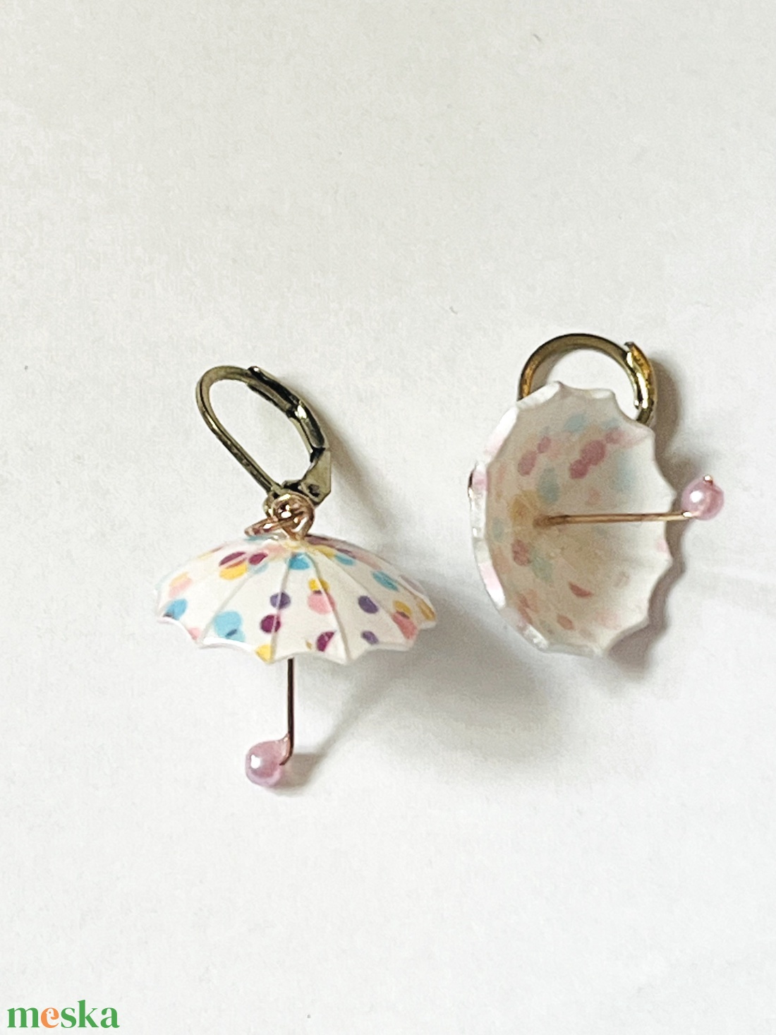 Pöttyök az esőben fülbevaló - ékszer - fülbevaló - lógó fülbevaló - Meska.hu