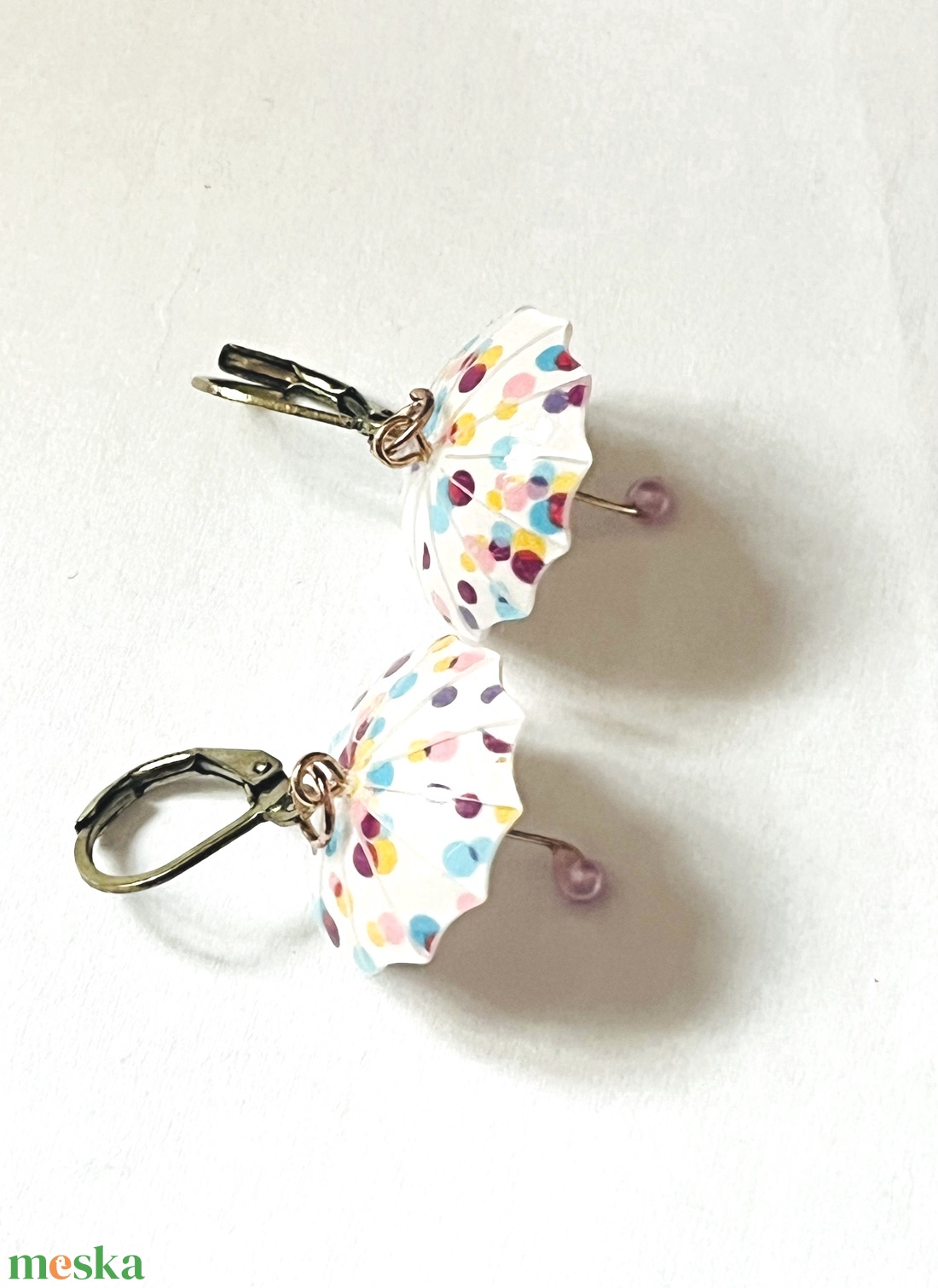 Pöttyök az esőben fülbevaló - ékszer - fülbevaló - lógó fülbevaló - Meska.hu