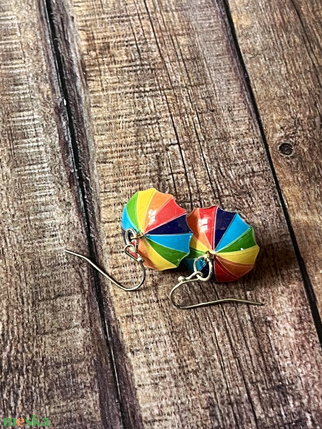 Szivárvány az esőben fülbevaló - ékszer - fülbevaló - lógó fülbevaló - Meska.hu