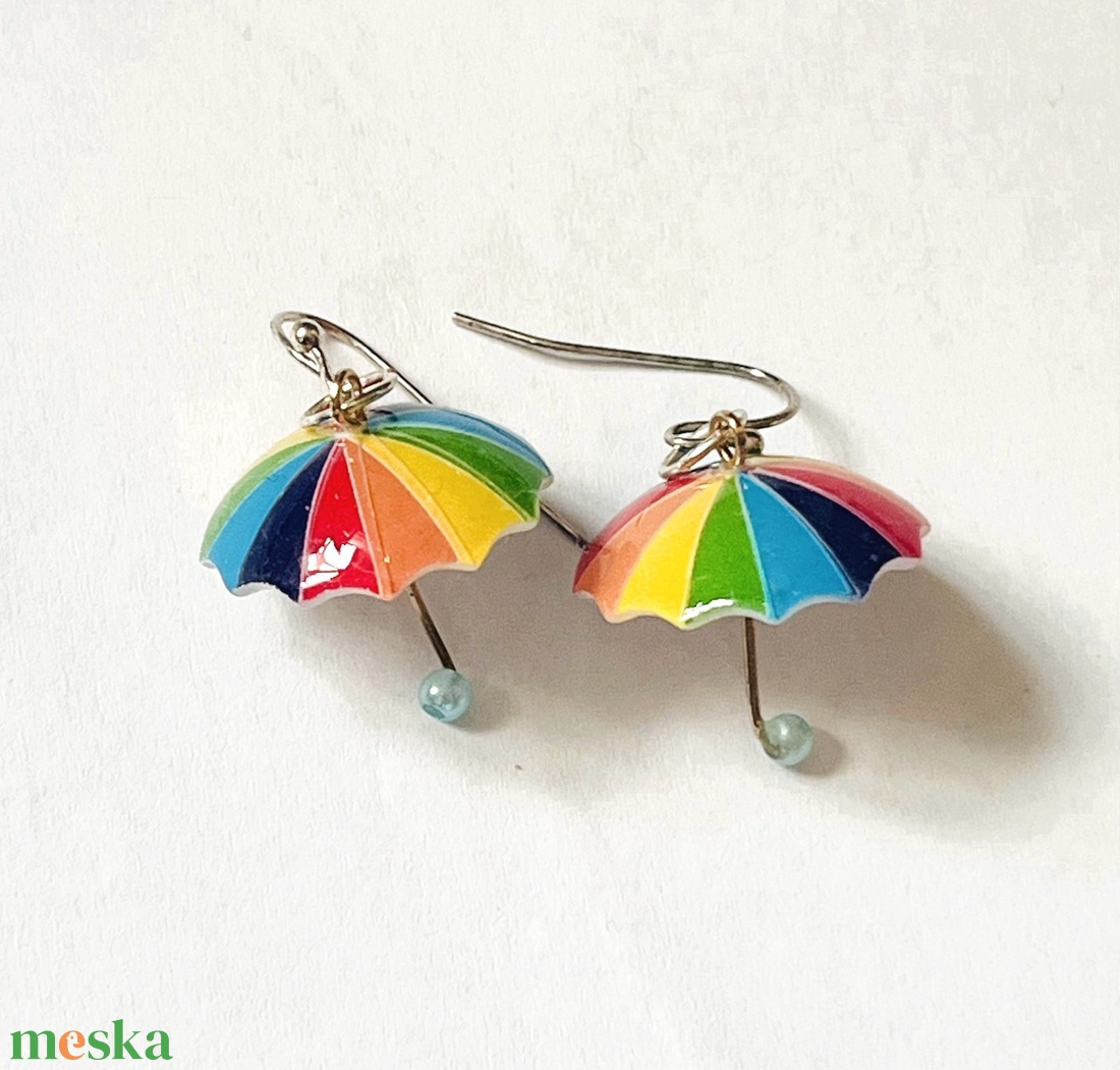 Szivárvány az esőben fülbevaló - ékszer - fülbevaló - lógó fülbevaló - Meska.hu