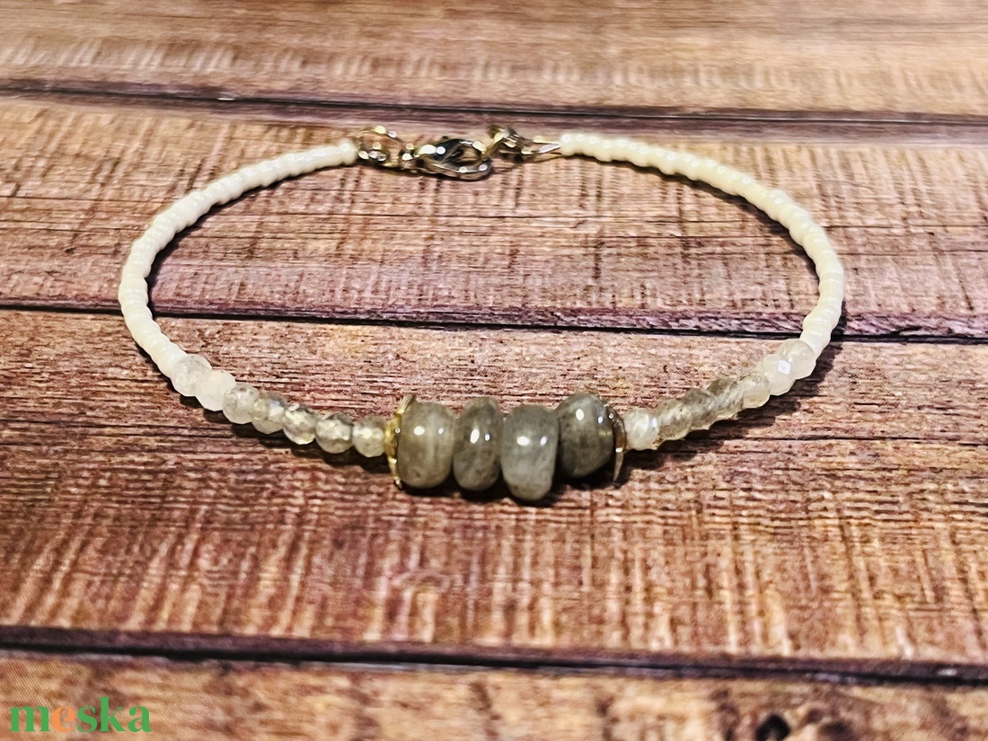 Intuíciö labradorit karkötő - ékszer - karkötő - gyöngyös karkötő - Meska.hu
