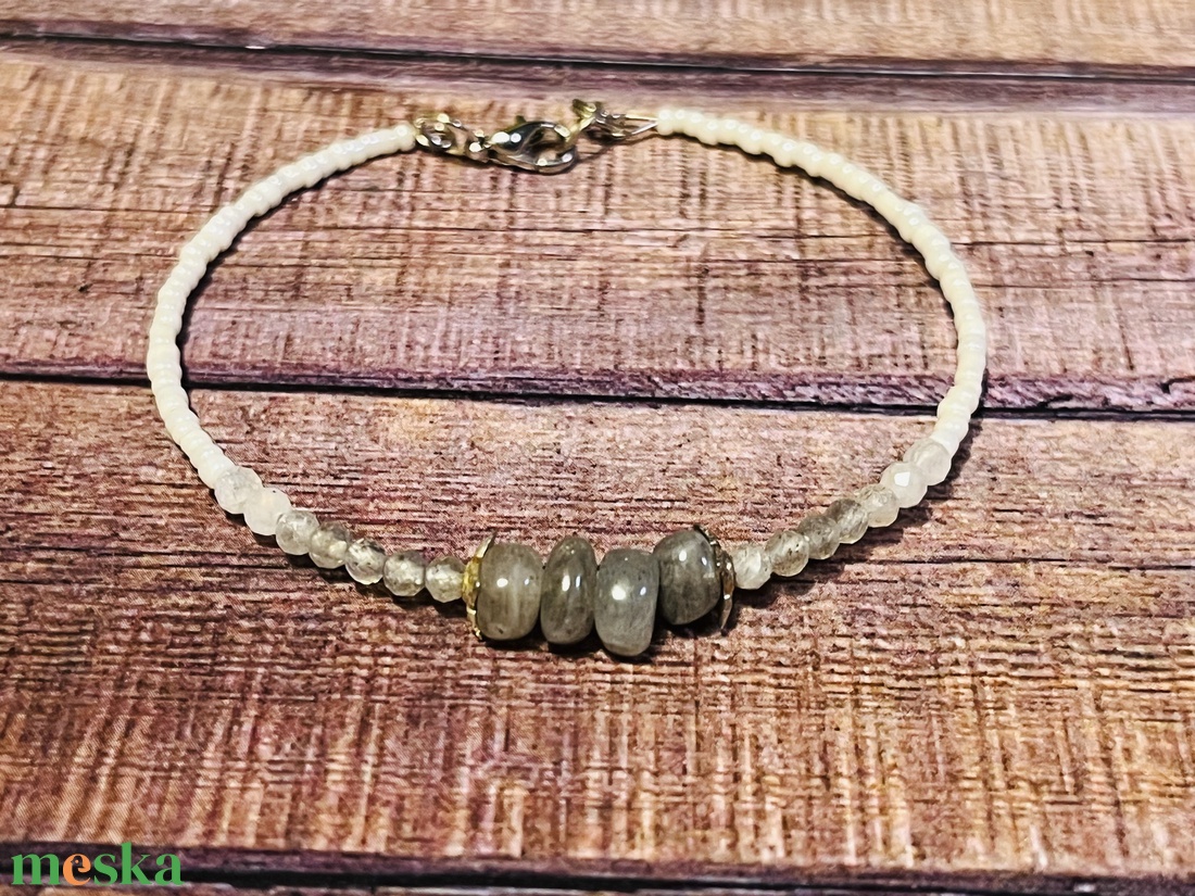 Intuíciö labradorit karkötő - ékszer - karkötő - gyöngyös karkötő - Meska.hu