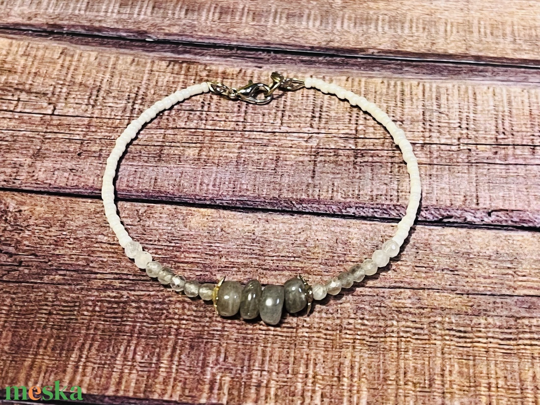 Intuíciö labradorit karkötő - ékszer - karkötő - gyöngyös karkötő - Meska.hu
