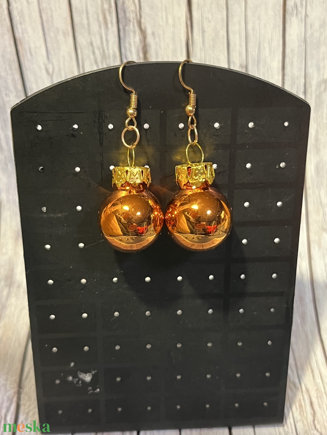 Karácsonyi gömb fülbevaló - karácsony - karácsonyi ruházat - karácsonyi ruha kiegészítők - Meska.hu