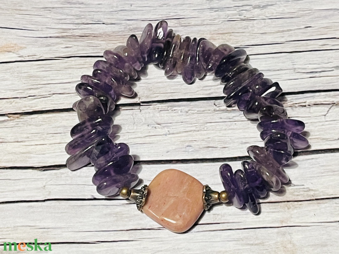 Meditáció karkötő ametiszttel -  - Meska.hu