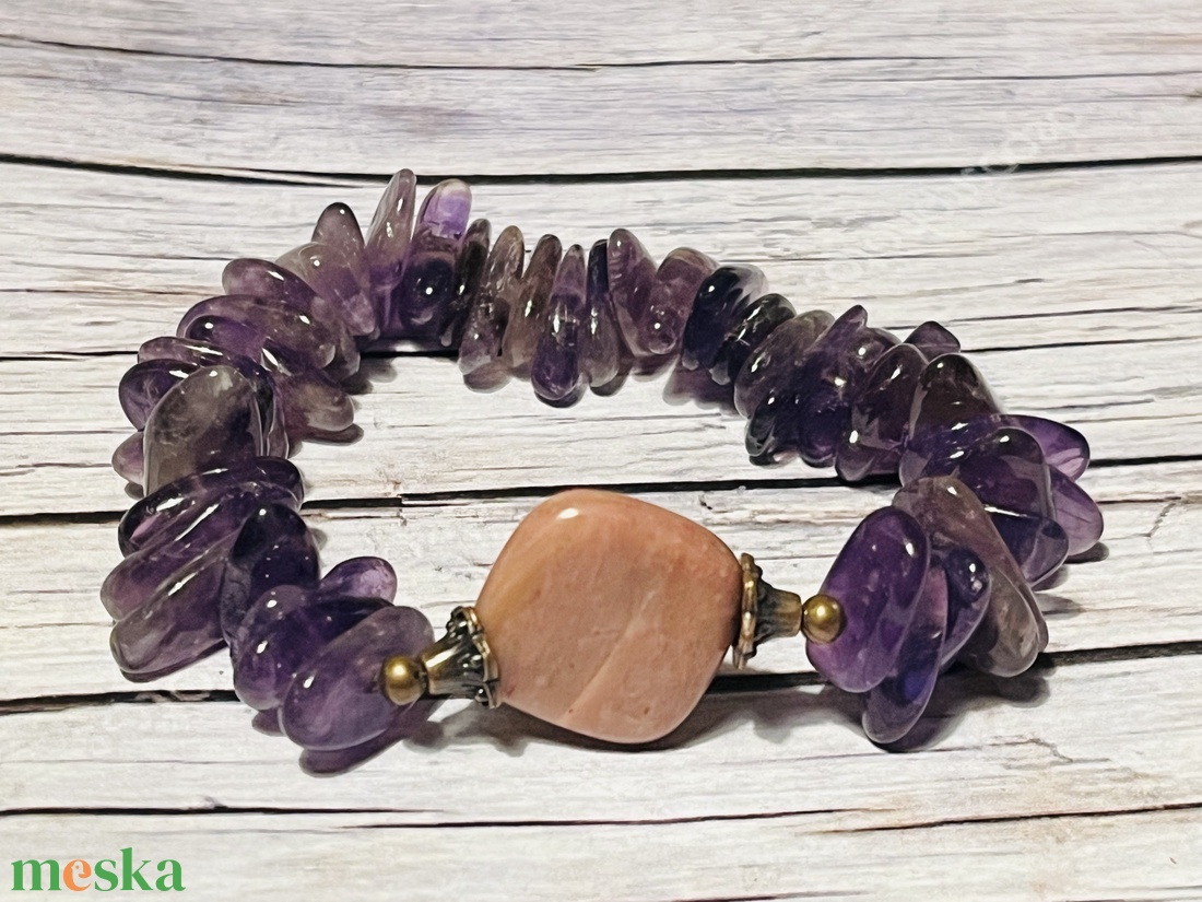 Meditáció karkötő ametiszttel -  - Meska.hu