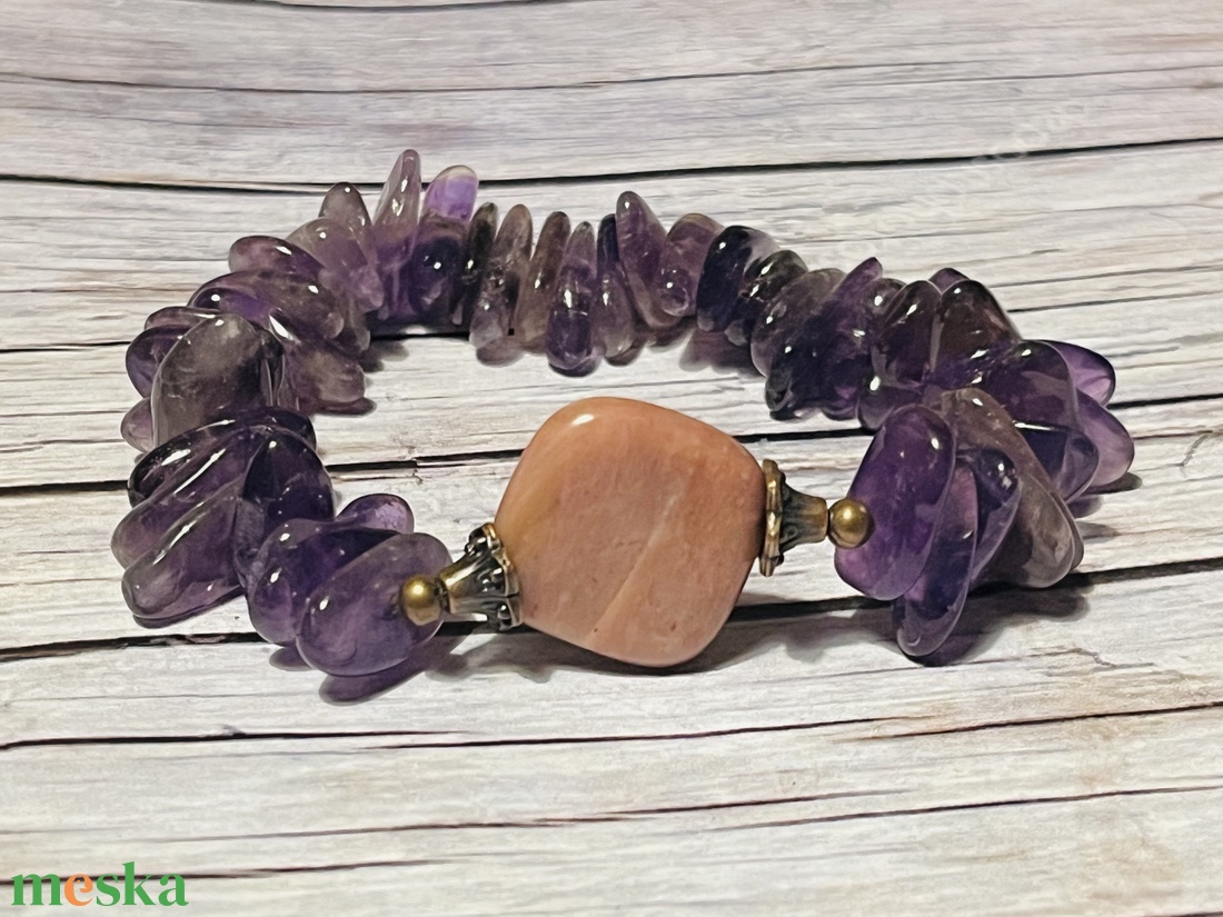 Meditáció karkötő ametiszttel -  - Meska.hu