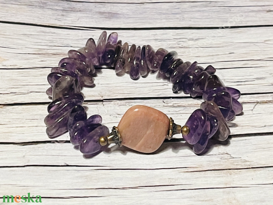 Meditáció karkötő ametiszttel -  - Meska.hu