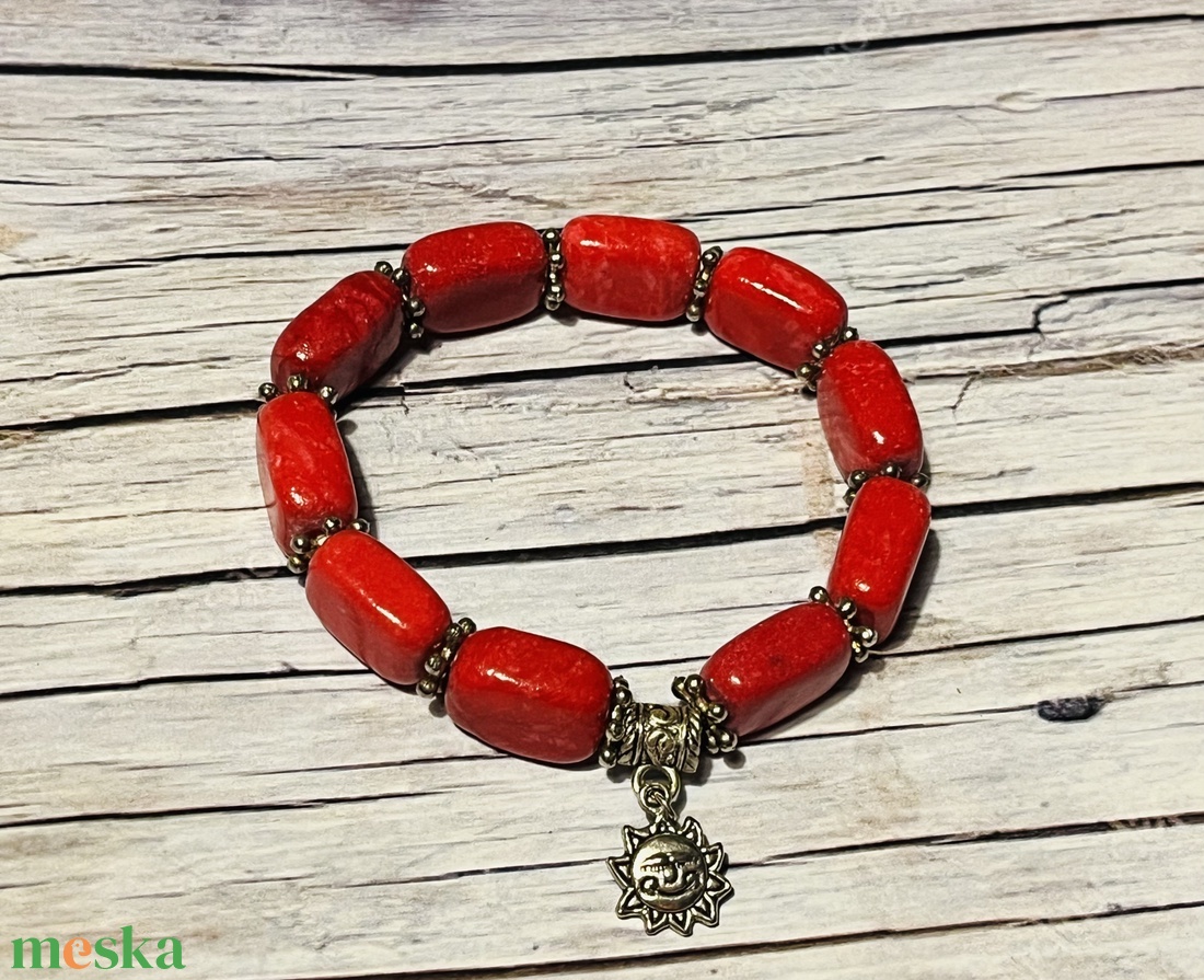 Tűző napsütés karkötő acháttal - ékszer - karkötő - gyöngyös karkötő - Meska.hu