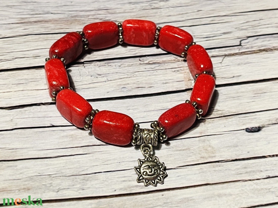 Tűző napsütés karkötő acháttal - ékszer - karkötő - gyöngyös karkötő - Meska.hu